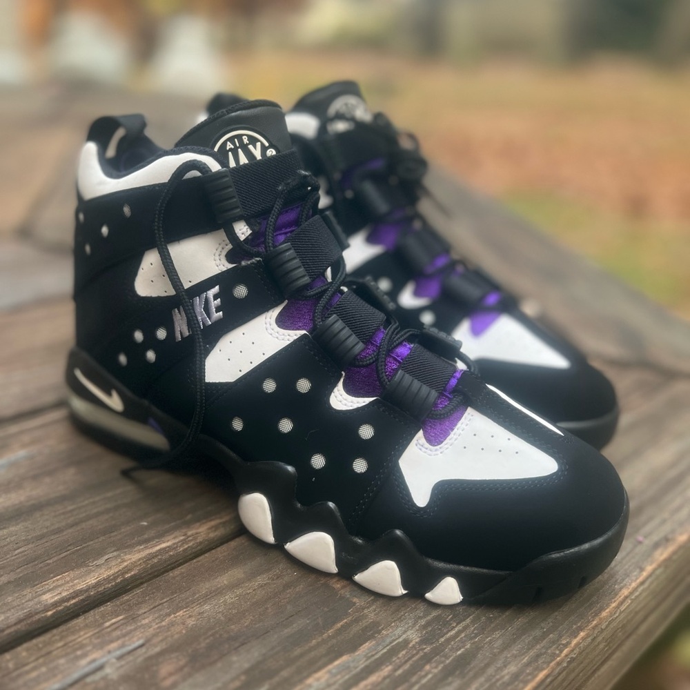 Nike Kids Black and Purple High-Top Sneakers
